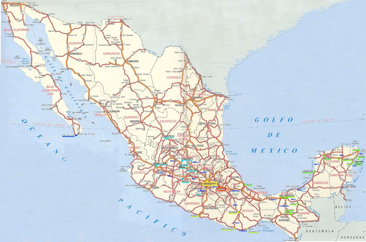 mapa de Mèxic conducció