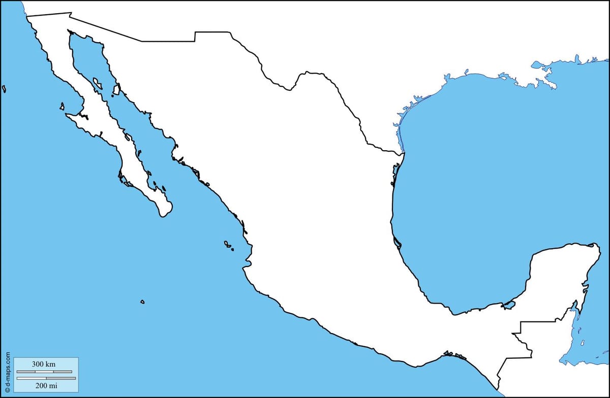 en blanc Mèxic mapa