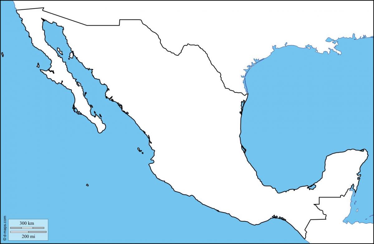 en blanc Mèxic mapa