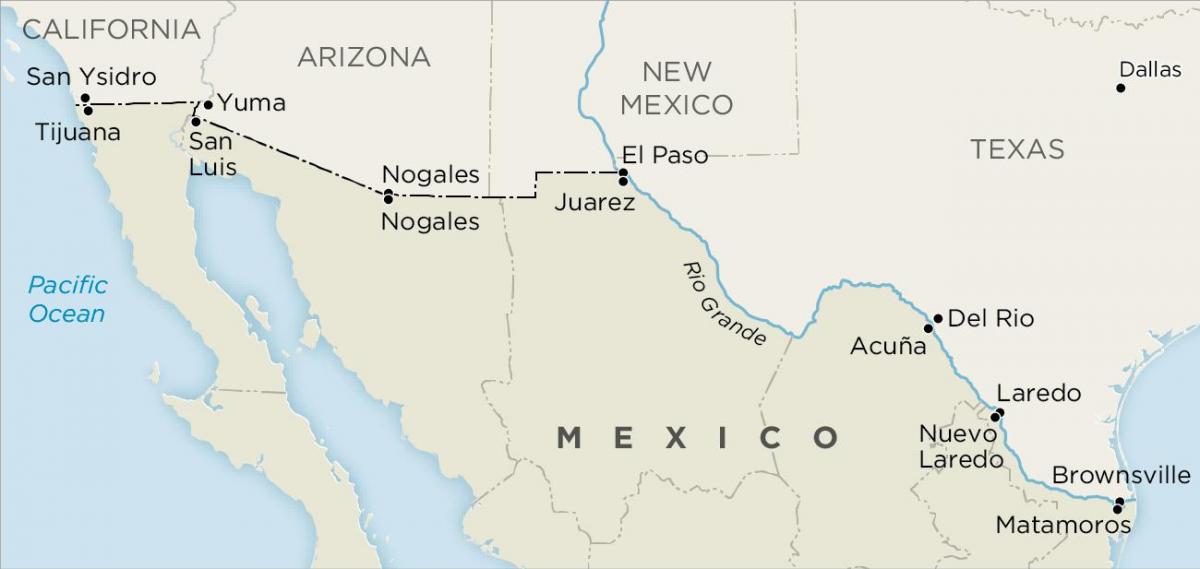 nosaltres i la frontera Mèxic mapa