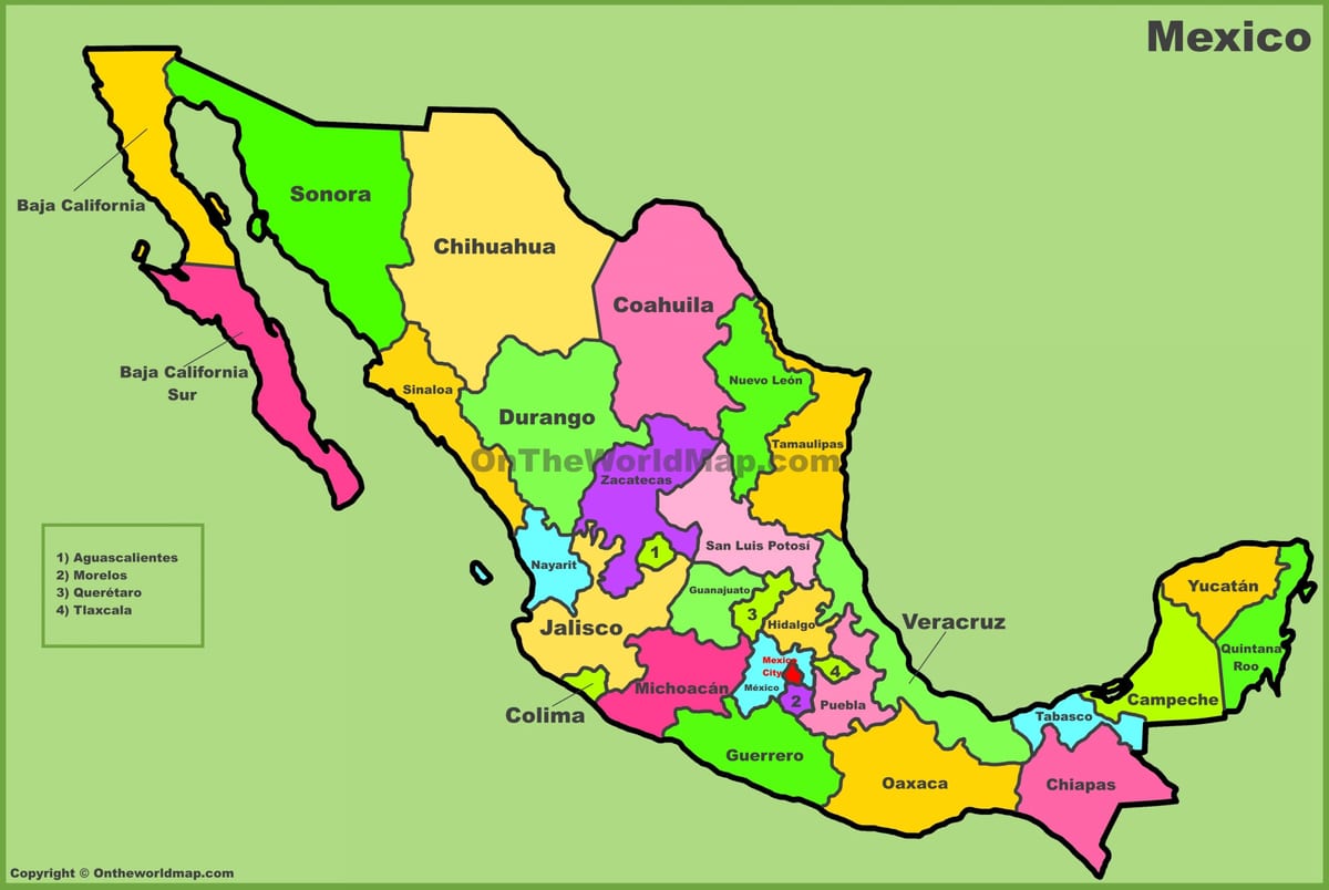 estat de Mèxic mapa