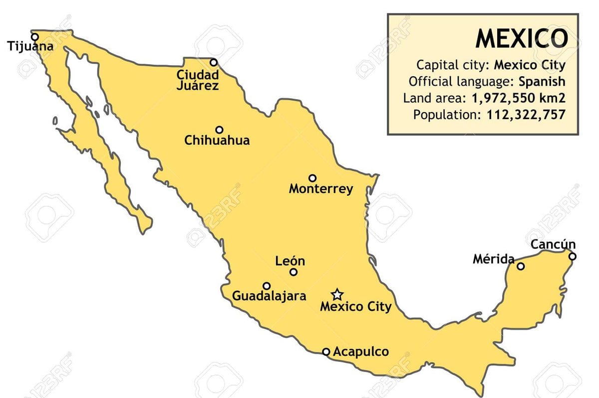 Mèxic, país mapa