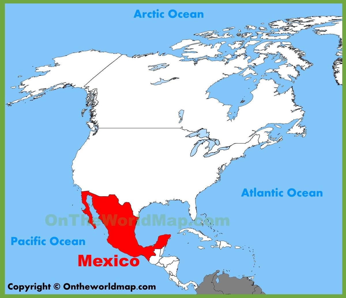Mèxic en el mapa del món