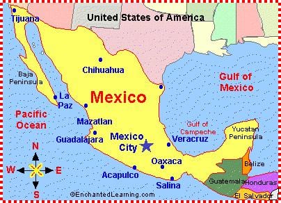 un mapa de Mèxic