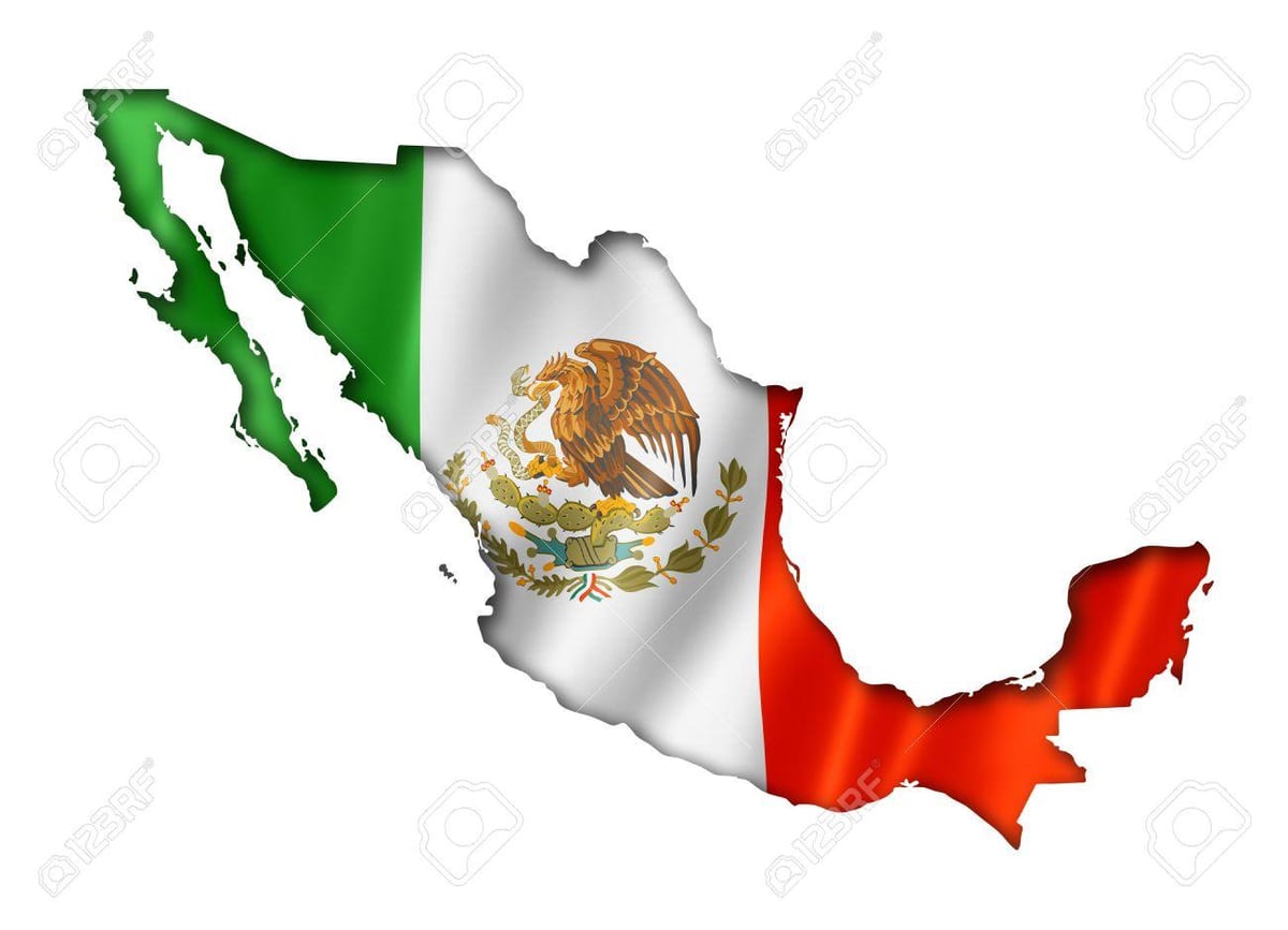 mapa de Mèxic bandera