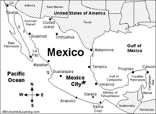 mapa de Mèxic escoles