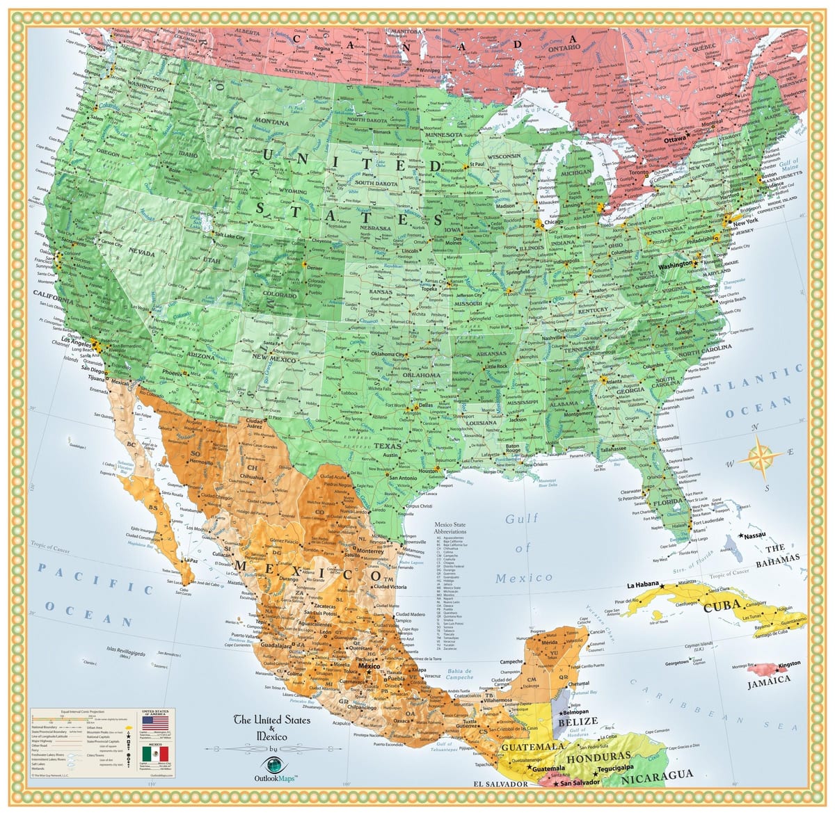 eua i Mèxic mapa