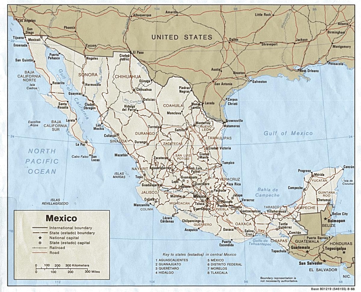 mapa de carreteres de Mèxic