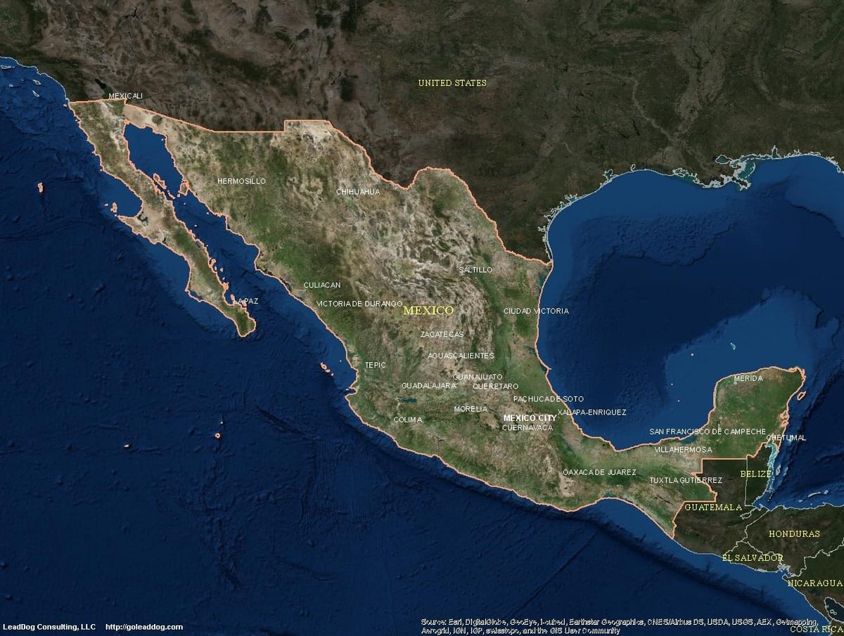 canals mapa de Mèxic
