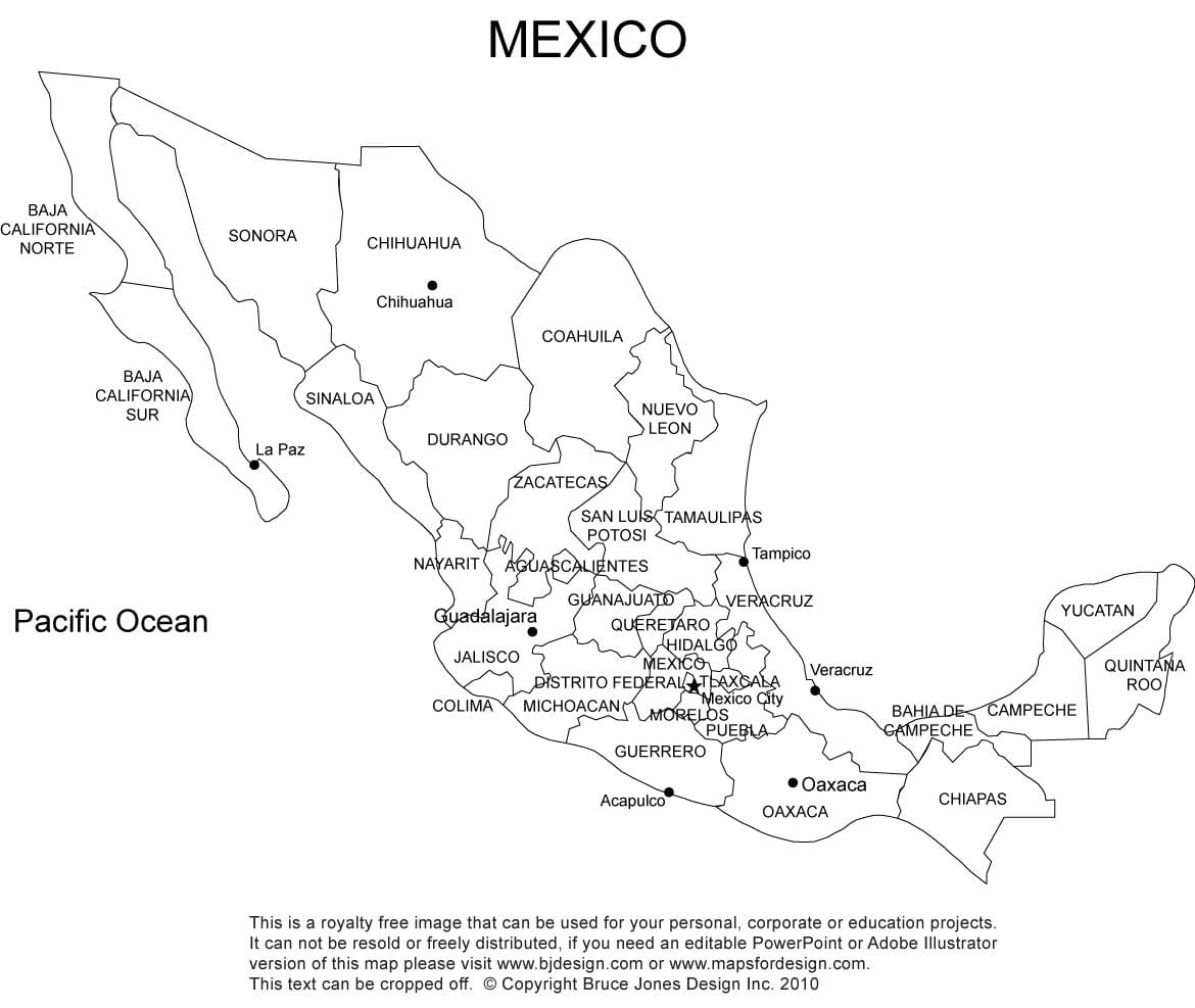 Mèxic, imprimir mapa
