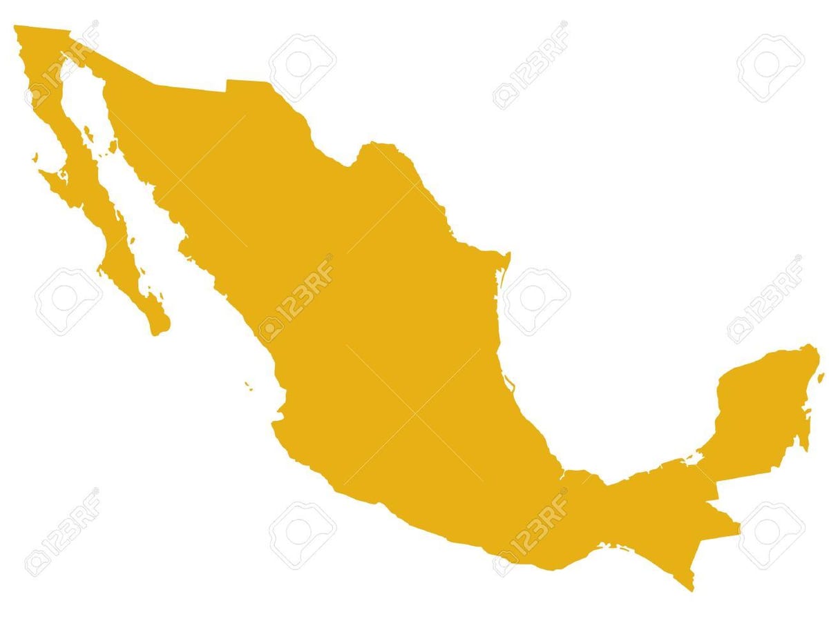 mapa de Mèxic silueta