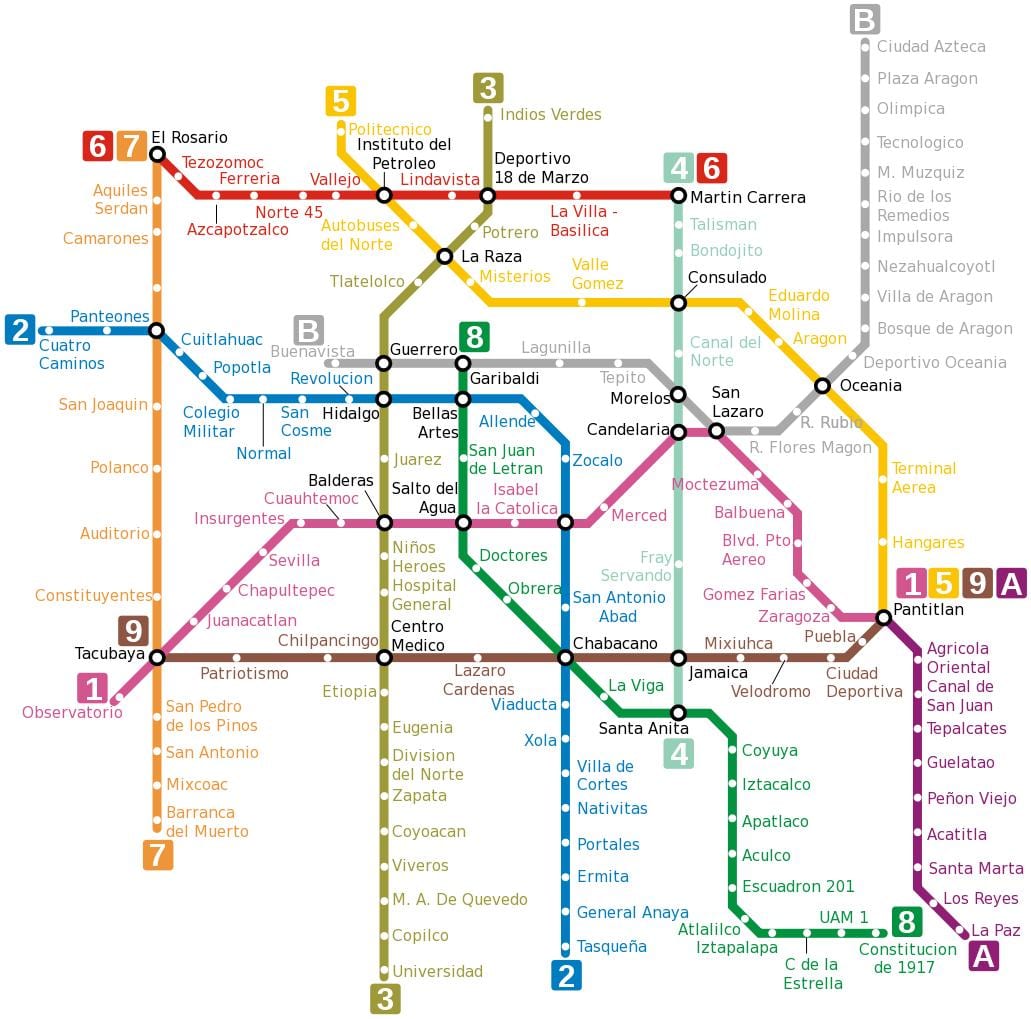 plànol de metro de Mèxic