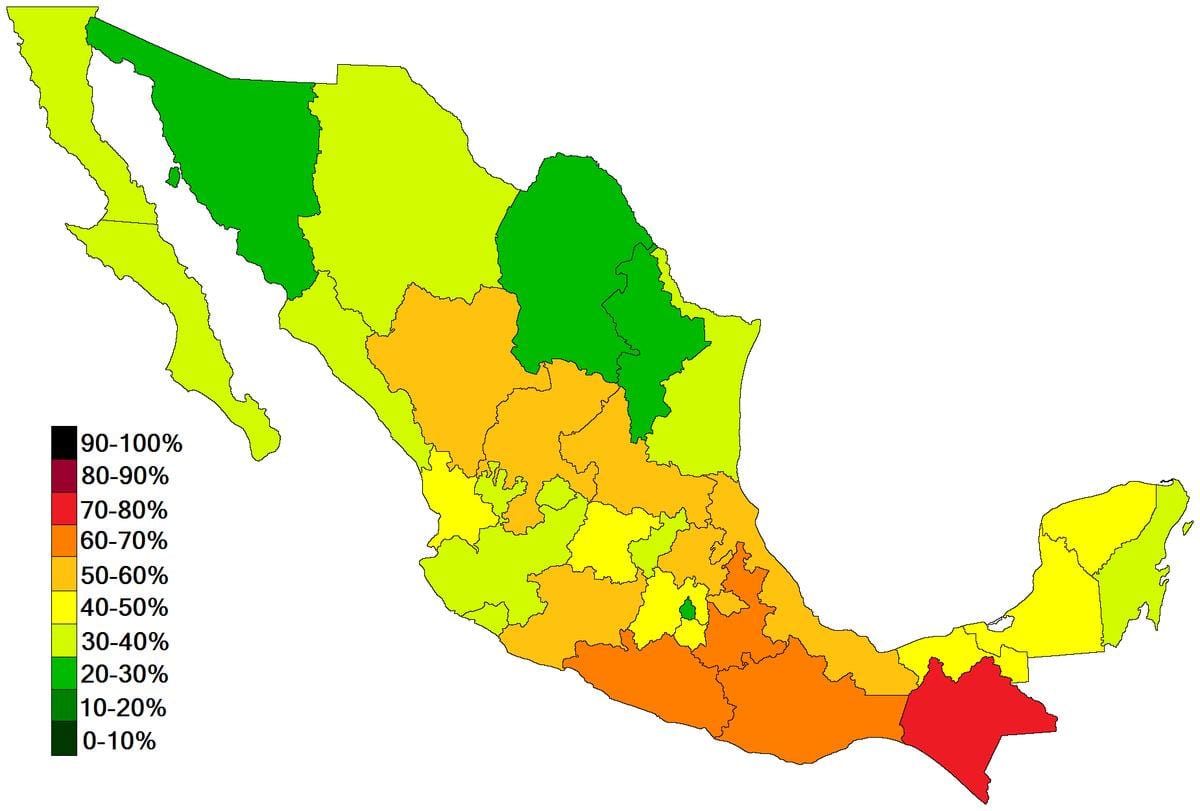 mapa de Mèxic pobresa
