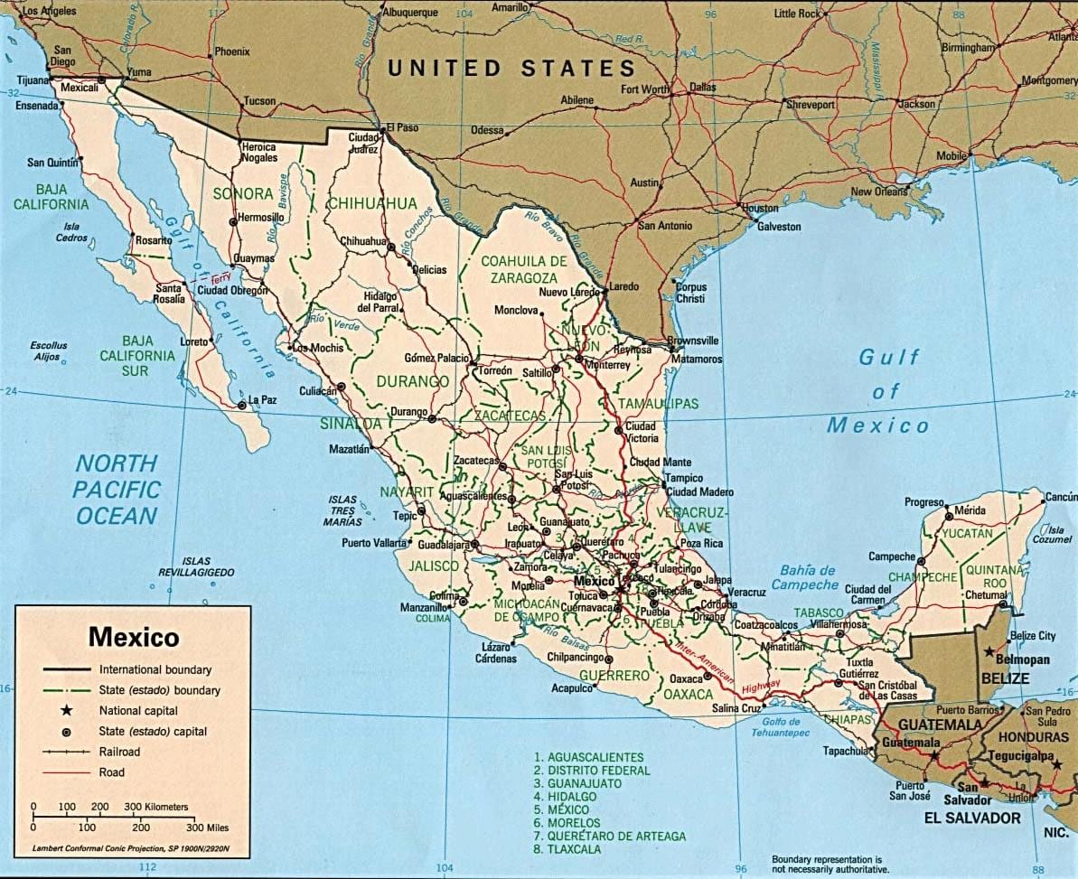mapa de Mèxic resort ciutats