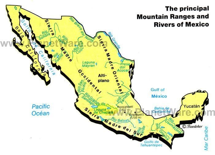mapa de Mèxic serres