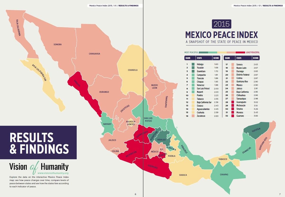 la violència a Mèxic mapa