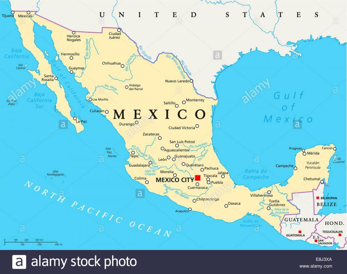 Mèxic mapa de les ciutats
