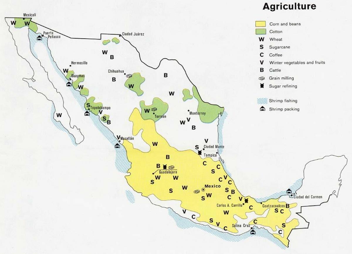 mapa de Mèxic l'agricultura