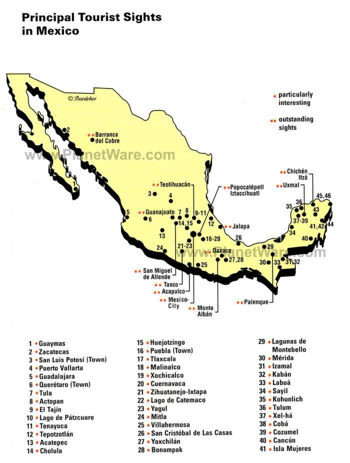 Mèxic atraccions mapa