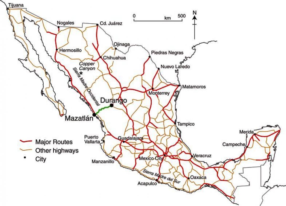mèxic autopistes mapa