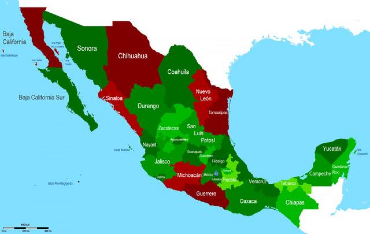 mapa de Mèxic caixa