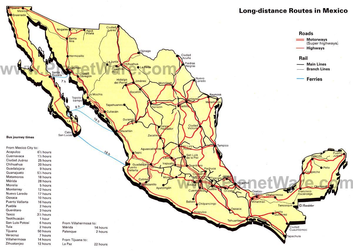 carretera mapa de Mèxic