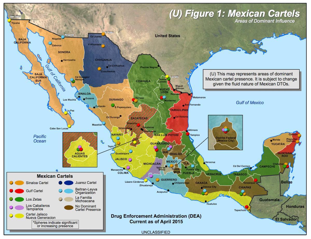 càrtel mexicà mapa