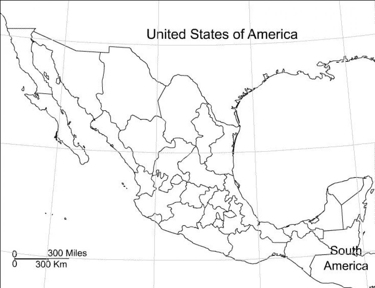 Mèxic mapa en blanc