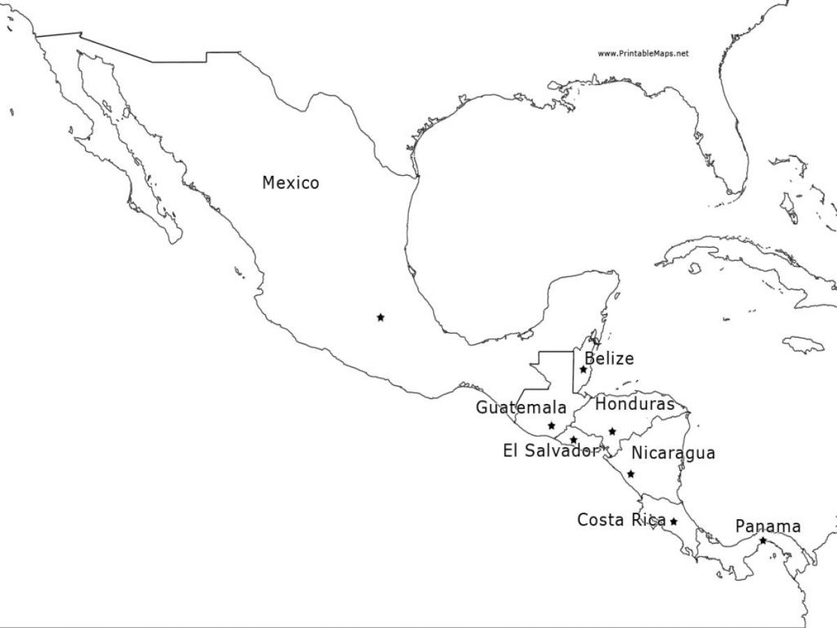 mapa de Mèxic amèrica central