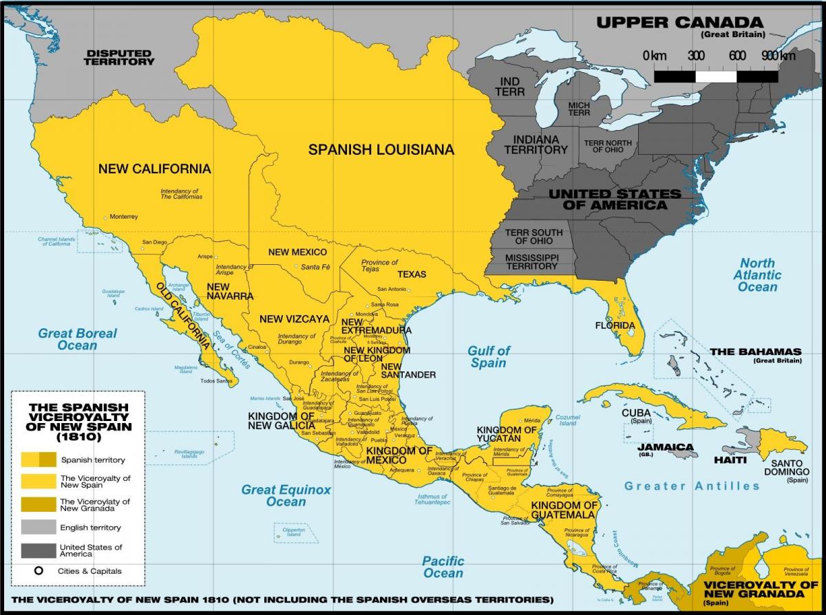 mapa de Mèxic de l'any 1800