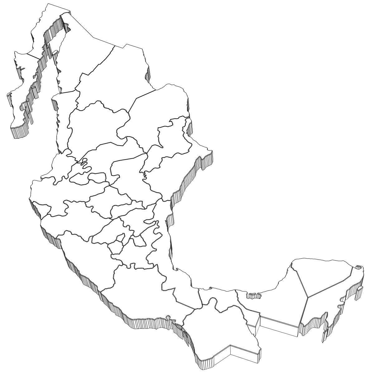 3d mapa de Mèxic