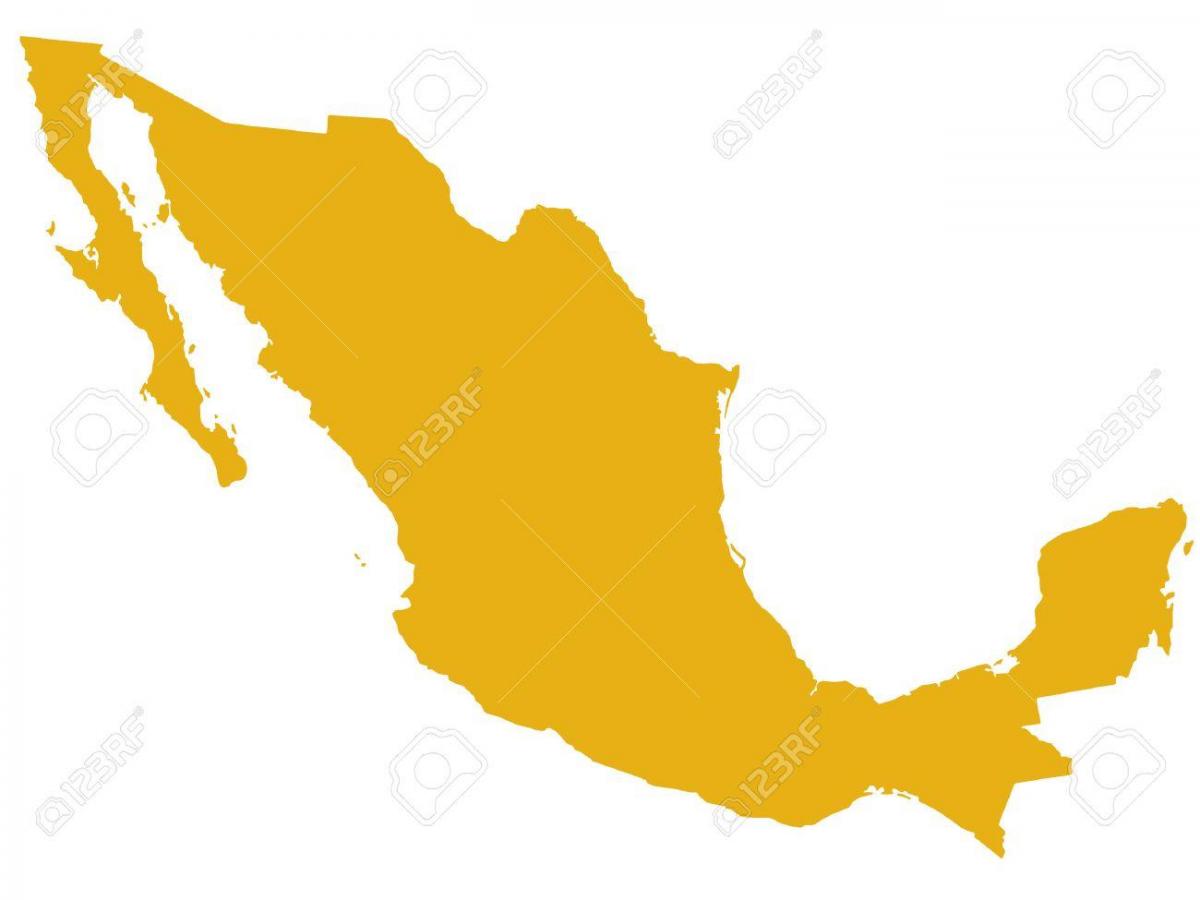 mapa de Mèxic silueta