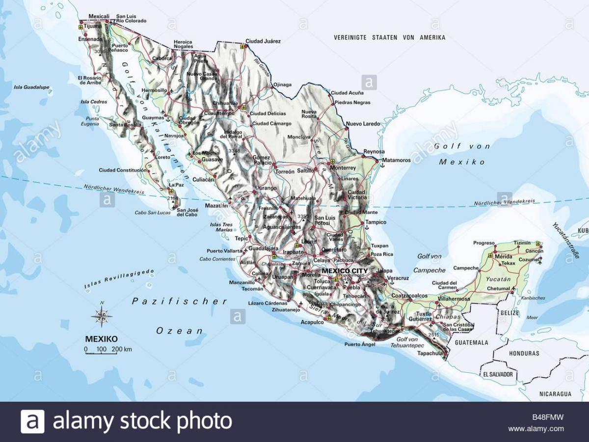 mapa de Mèxic oceà
