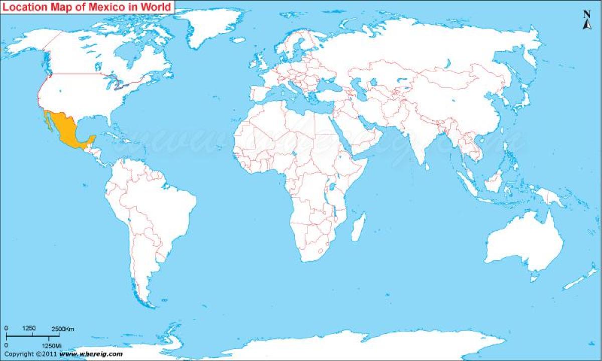 Mèxic mapa del món ubicació