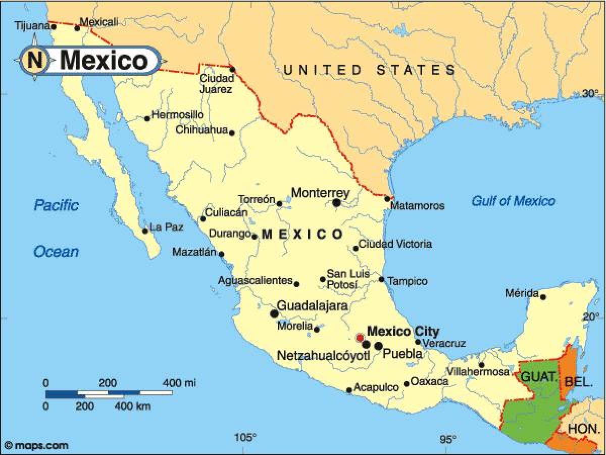 país Mèxic mapa