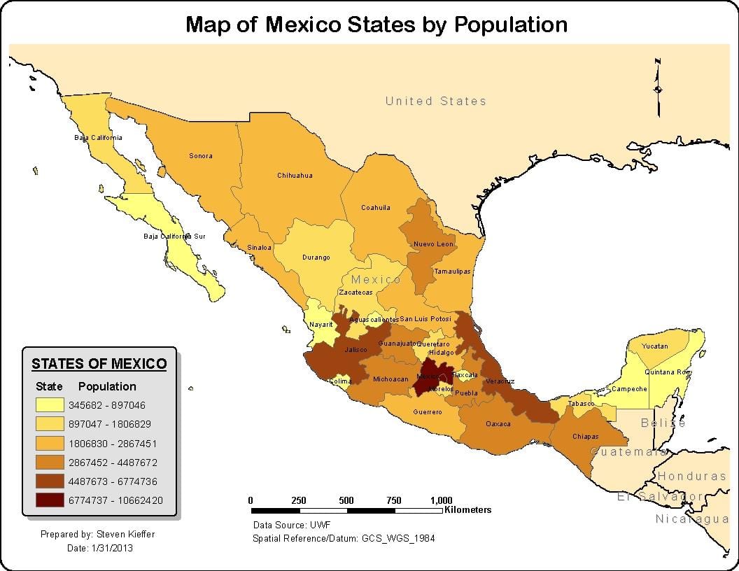 Mèxic mapa població
