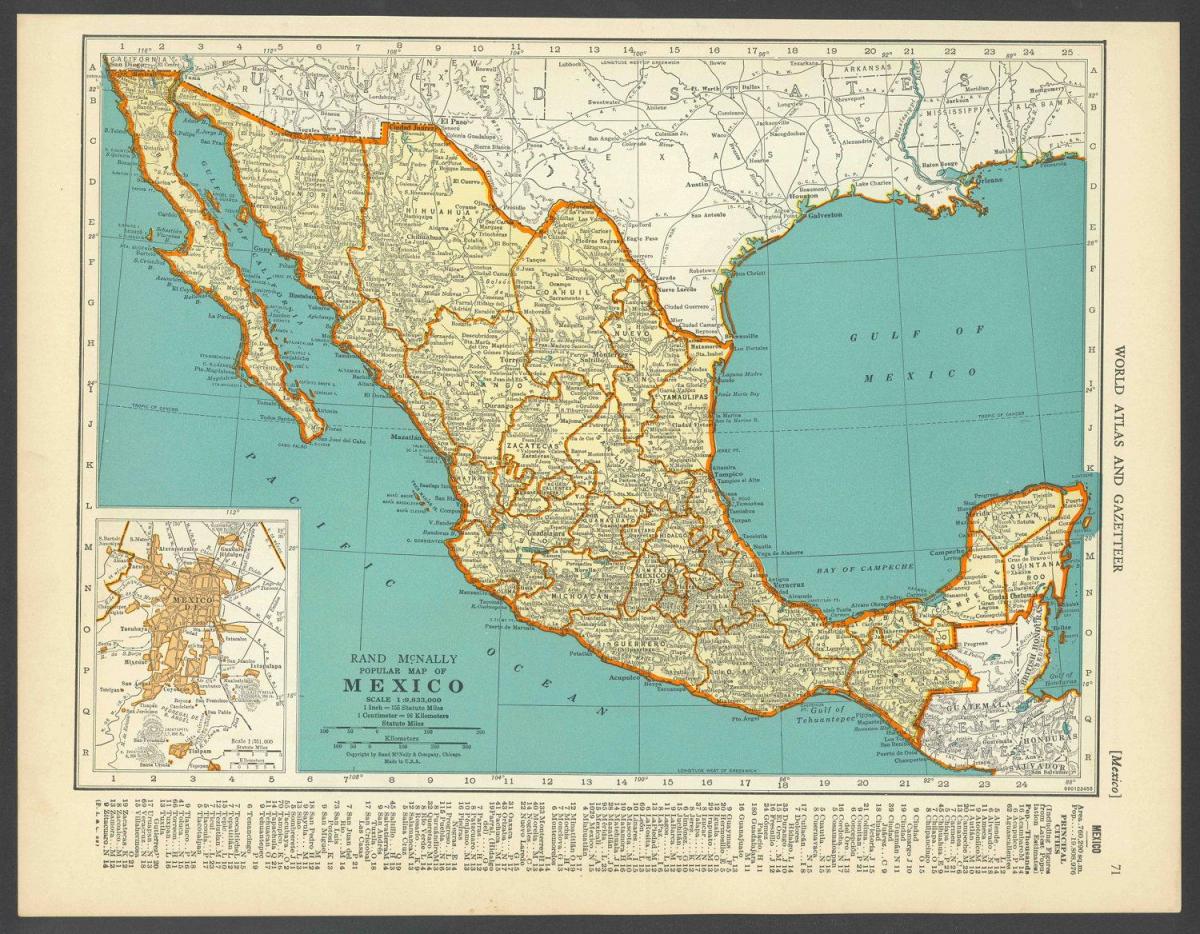 vintage mapa de Mèxic