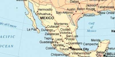 Mapa del sud de Mèxic