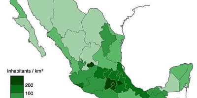 Densitat de població mapa de Mèxic