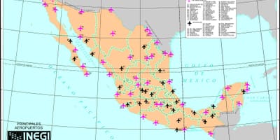 Mapa de Mèxic aeroports