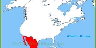 Mèxic en el mapa del món