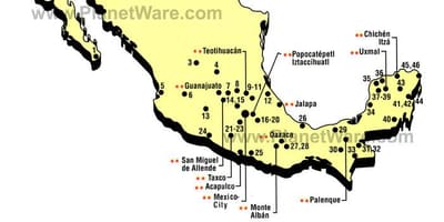 Mèxic atraccions mapa