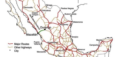 Mèxic autopistes mapa