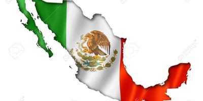 Mapa de Mèxic bandera