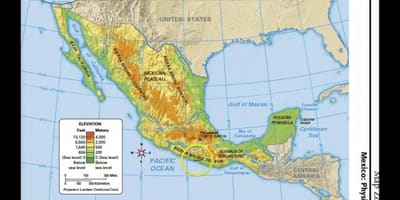 Mèxic mapa característiques físiques