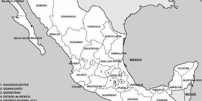 Mapa de Mèxic comarques