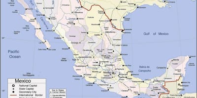 Mapa de Mèxic costa del pacífic estacions