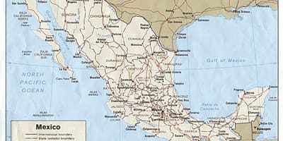 Mapa de la costa de Mèxic