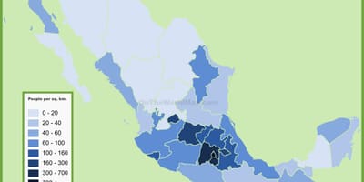 Densitat de població de Mèxic mapa