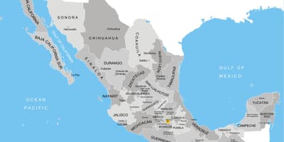 Mapa de Mèxic departaments